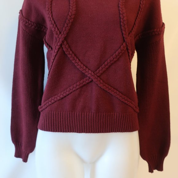 NWT Womens Belldini Burgundy Redwood Knit Pullover Sweater S/P * - Picture 5 of 10